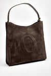 borsa her-opeach large a spalla in suede testa di moro women Orciani - 2