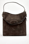 borsa her-opeach large a spalla in suede testa di moro women Orciani - 4