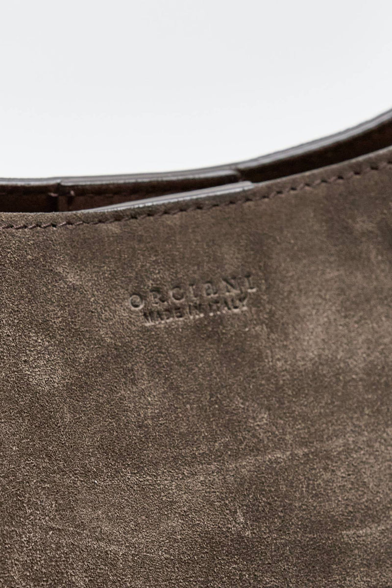 borsa her-opeach large a spalla in suede testa di moro women Orciani - 6