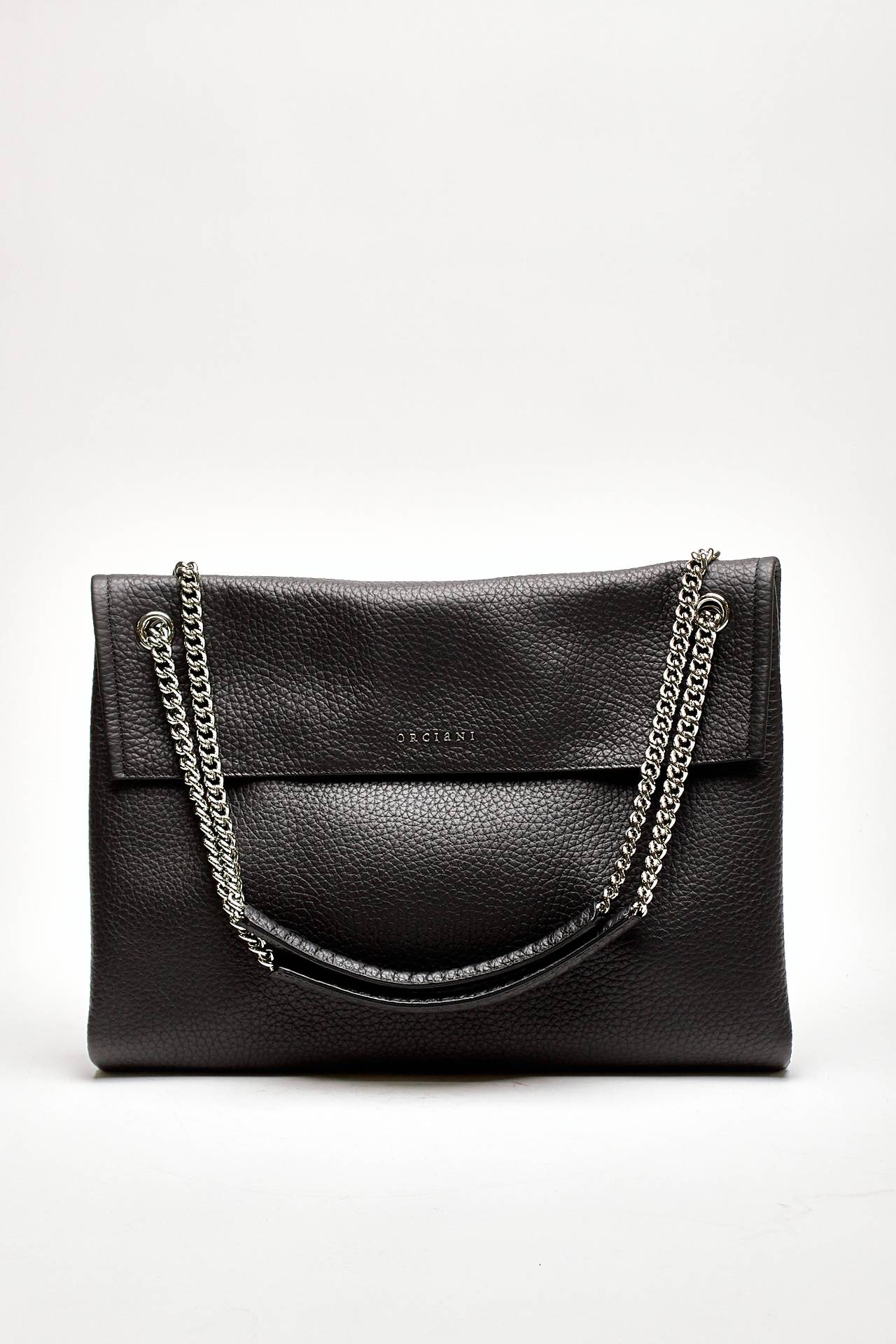 borsa venus soft midi a spalla in pelle martellata nero women Orciani - 1