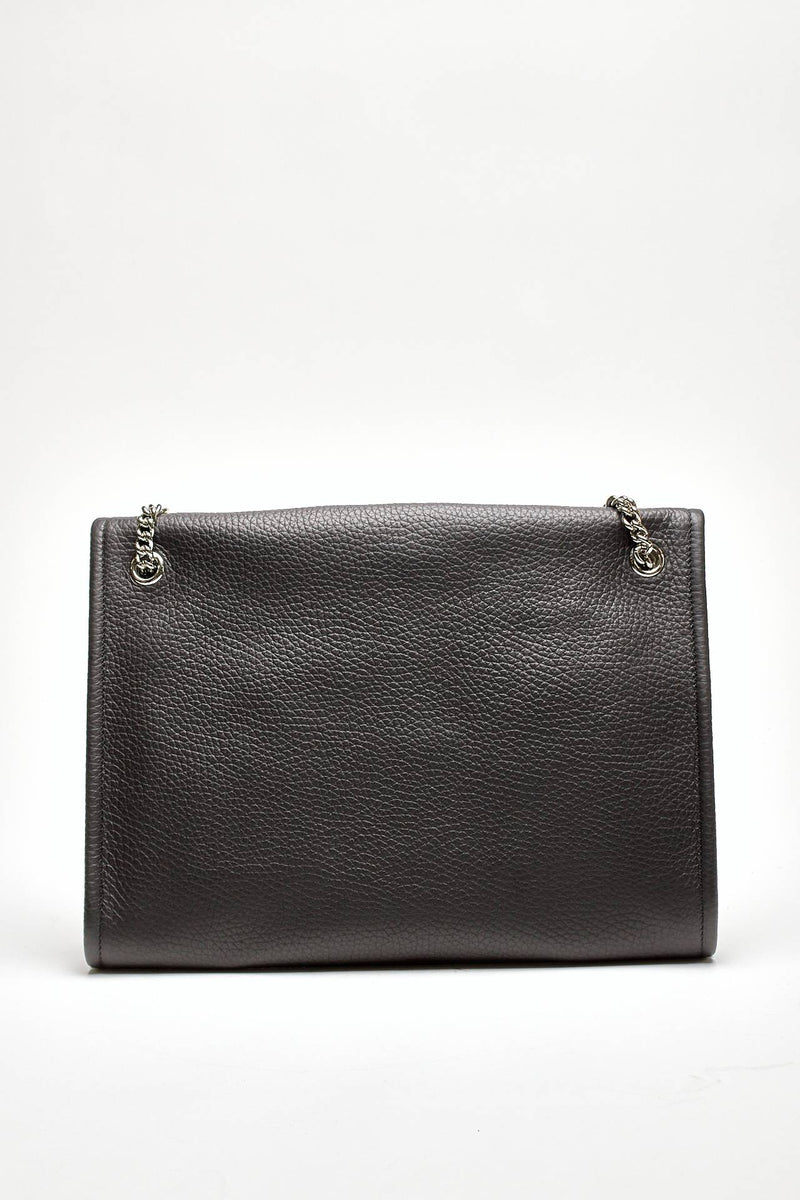 borsa venus soft midi a spalla in pelle martellata nero women Orciani - 3