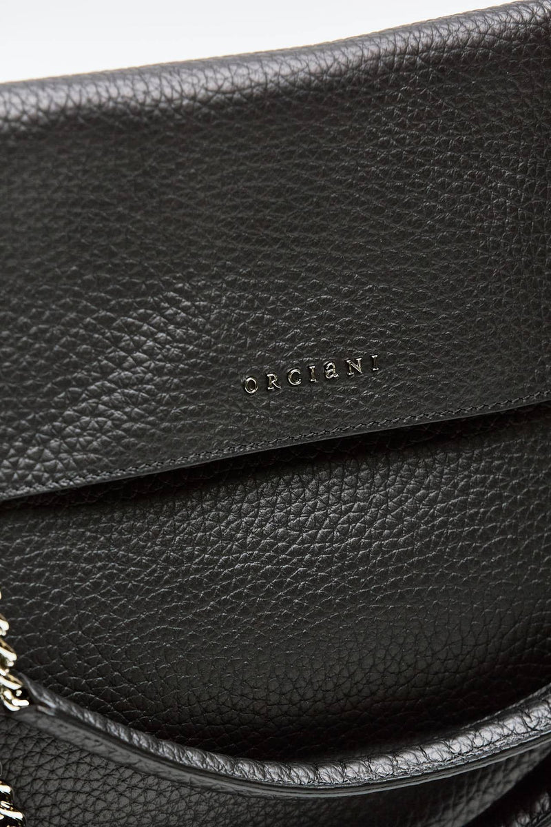 borsa venus soft midi a spalla in pelle martellata nero women Orciani - 4