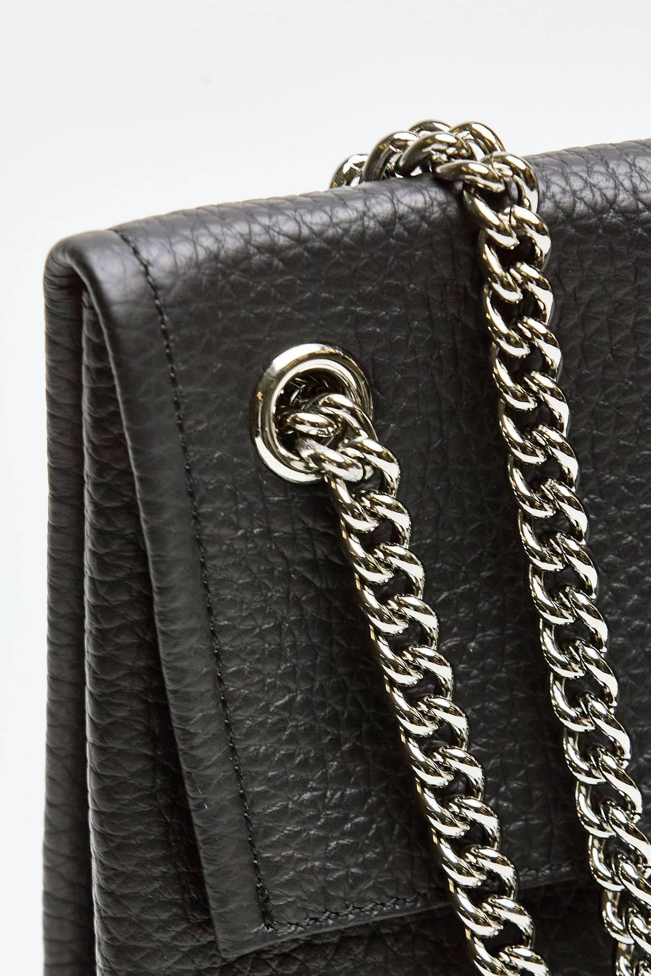 borsa venus soft midi a spalla in pelle martellata nero women Orciani - 5