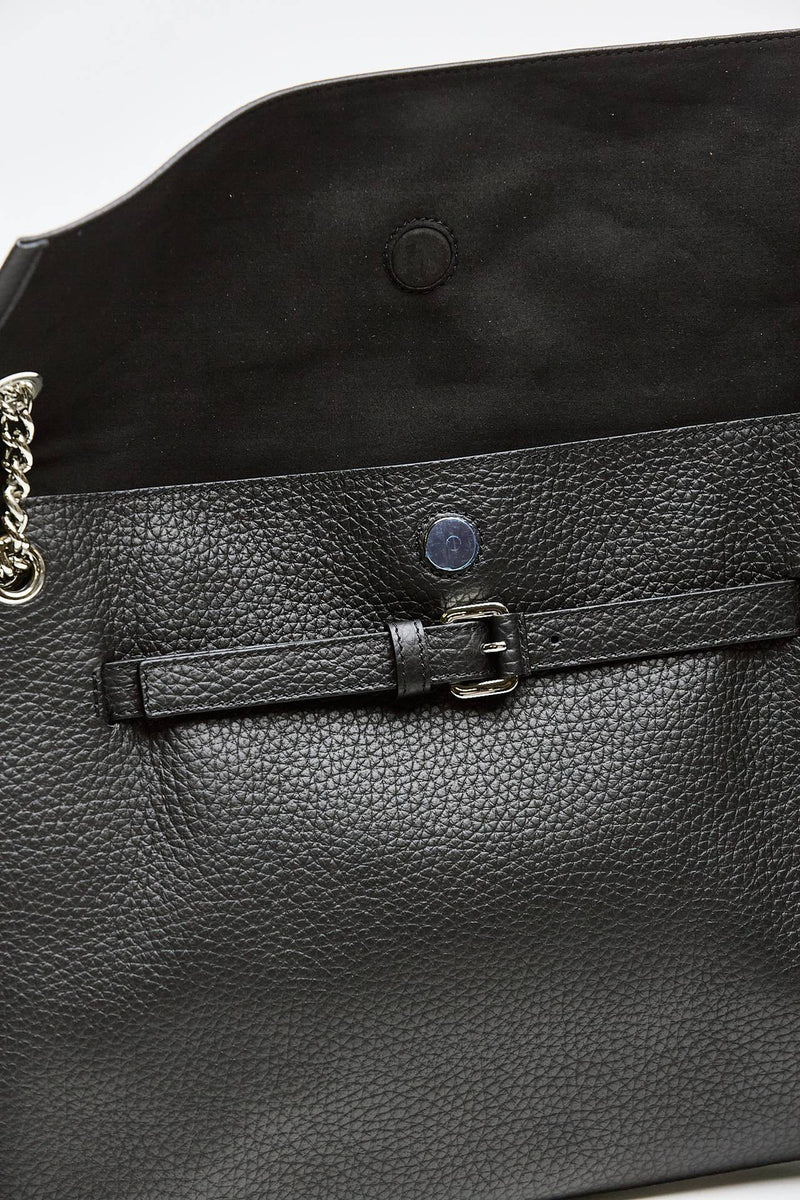 borsa venus soft midi a spalla in pelle martellata nero women Orciani - 6