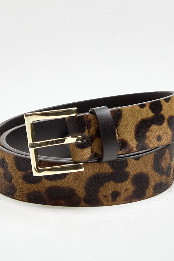 Cintura LEO in pelle stampa leopardata women Orciani