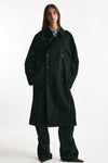 Trench over in lana tecnica nero women Paltò - 6
