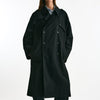 Trench over in lana tecnica nero women Paltò - 10