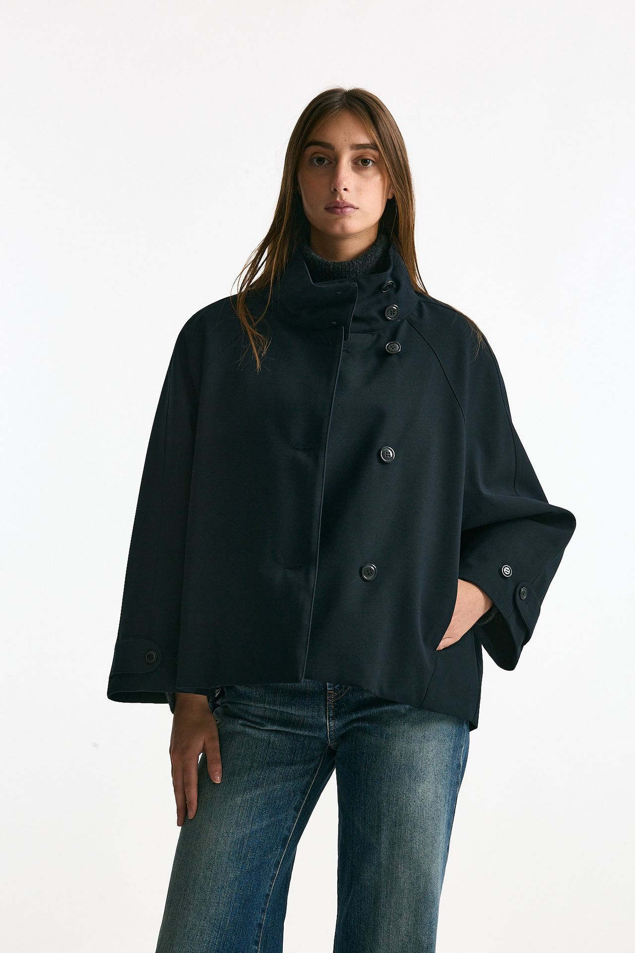 Caban in lana tecnica blu notte women Paltò - 1