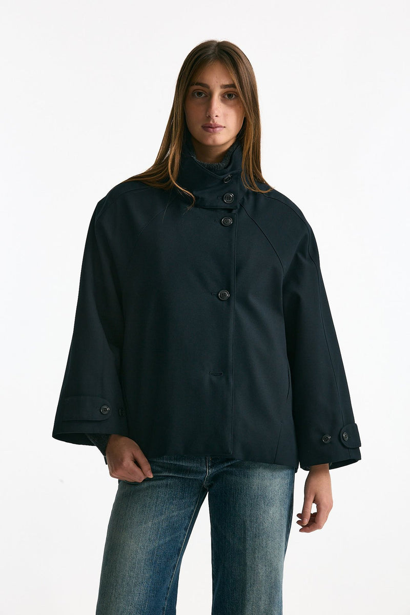 Caban in lana tecnica blu notte women Paltò - 4