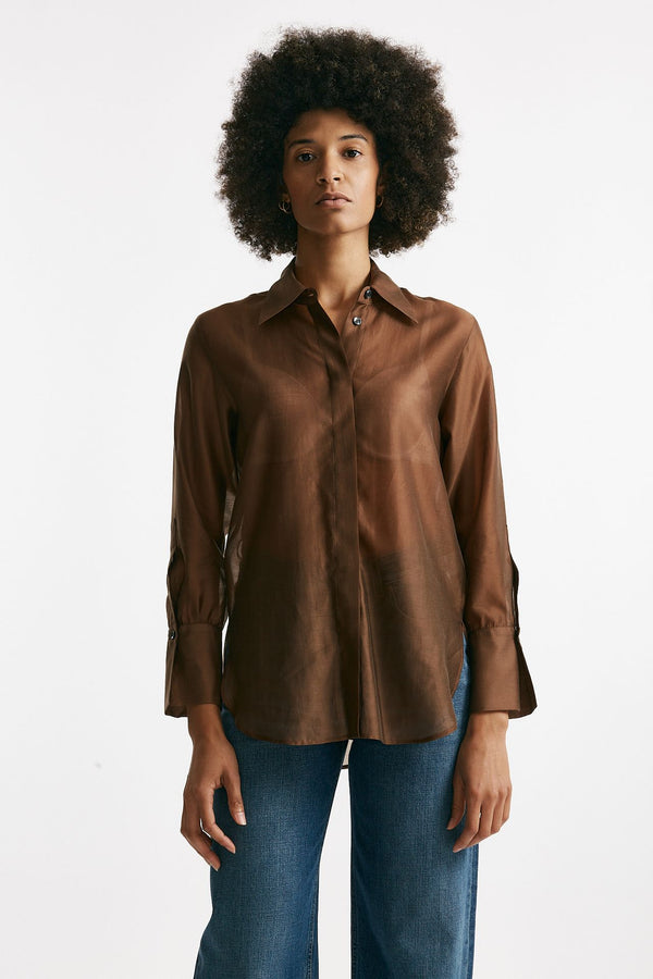 Camicia in voile cammello women ( p - s )