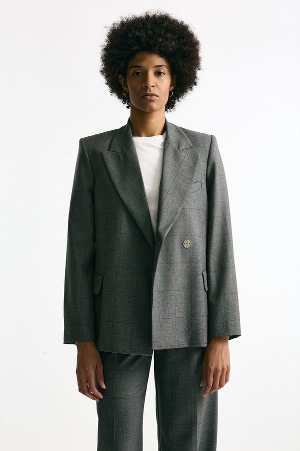 Giacca doppiopetto grigio e bordeaux women ( p - s )