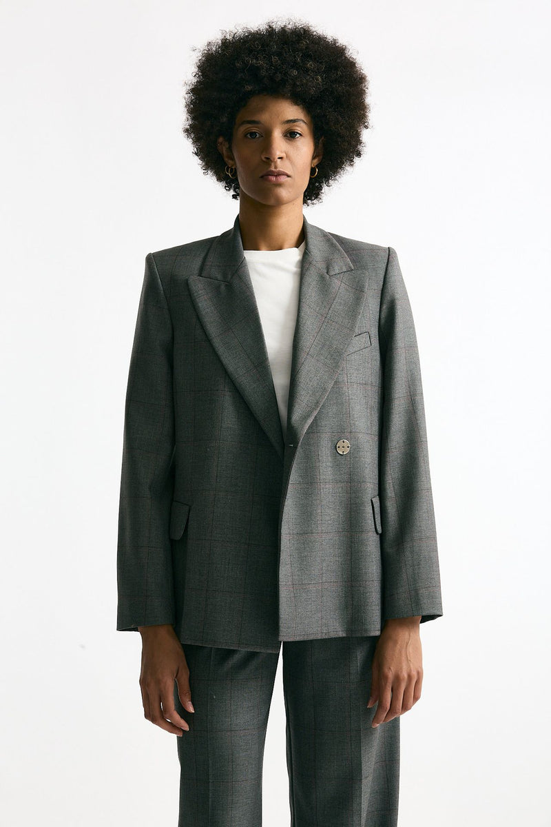 Giacca doppiopetto grigio e bordeaux women ( p - s ) - 1