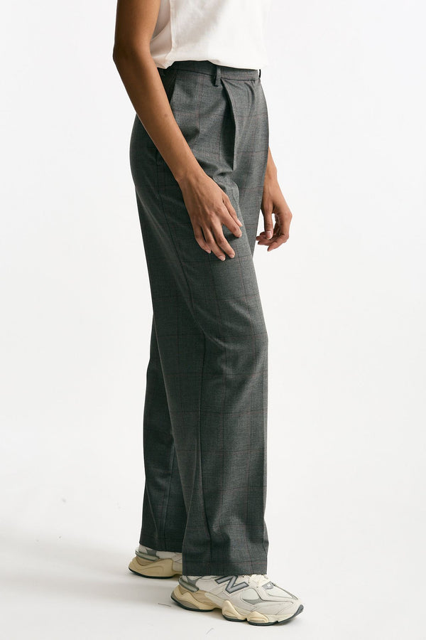 Pantalone palazzo Check bordeaux women ( p - s )