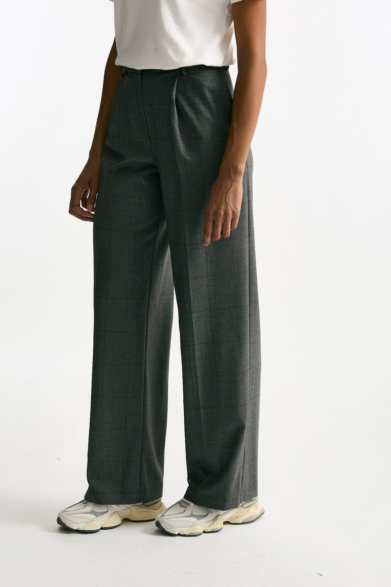 Pantalone palazzo Check bordeaux women ( p - s ) - 4