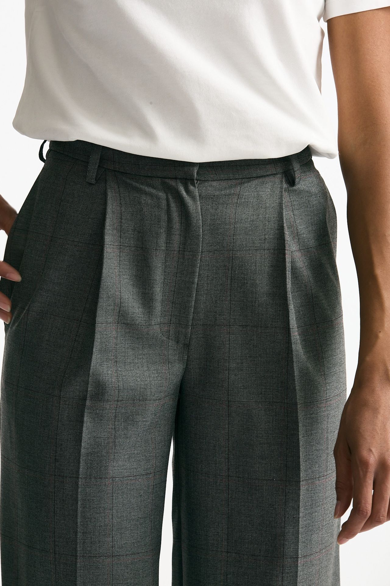 Pantalone palazzo Check bordeaux women ( p - s ) - 5