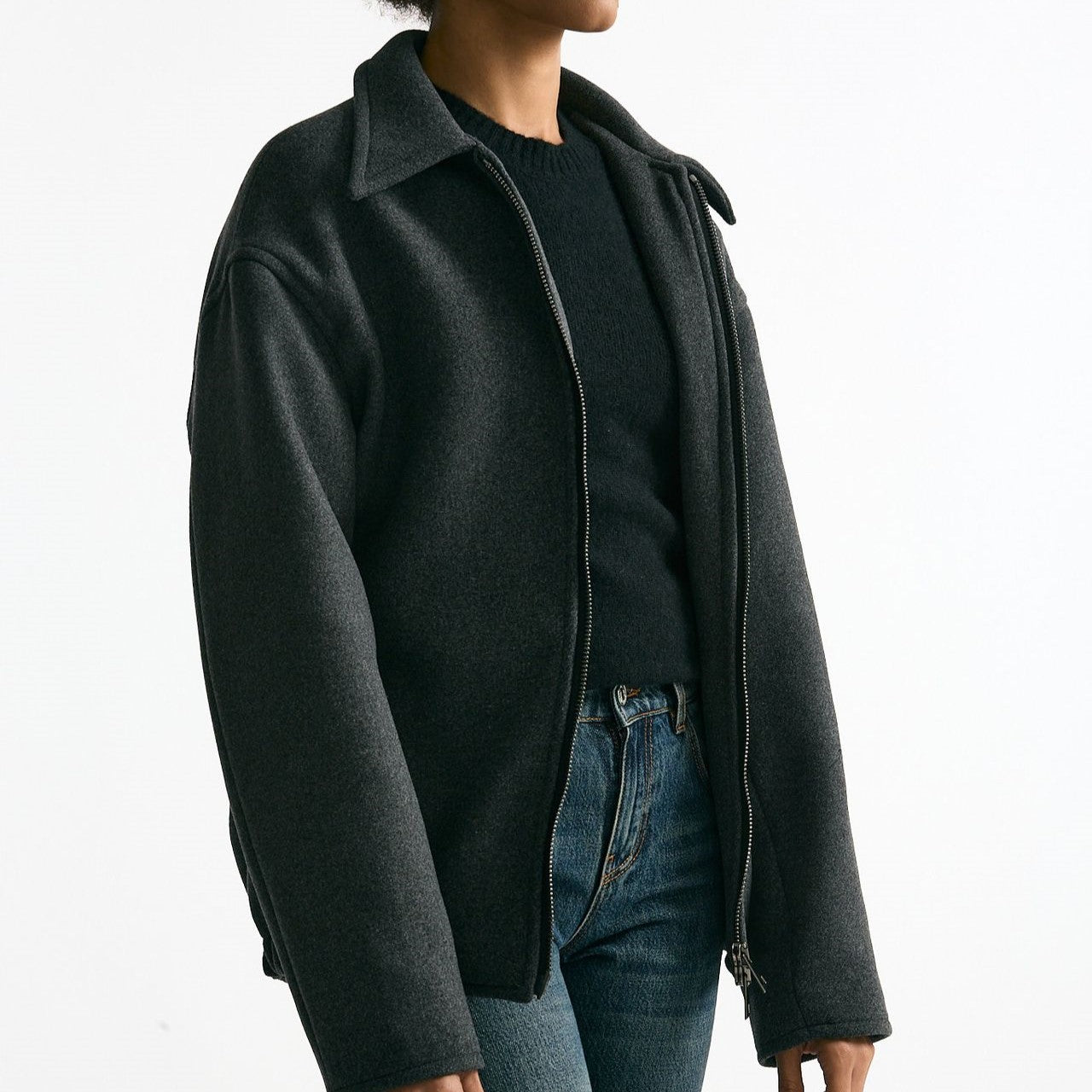 Bomber over in tela di lana antracite women ( p - s ) - 9