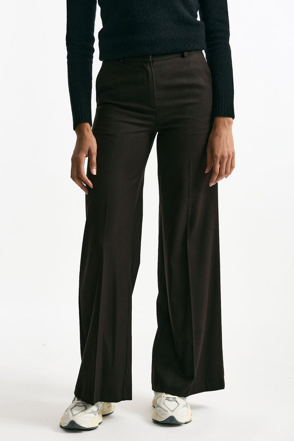 Pantalone palazzo marrone women ( p - s )