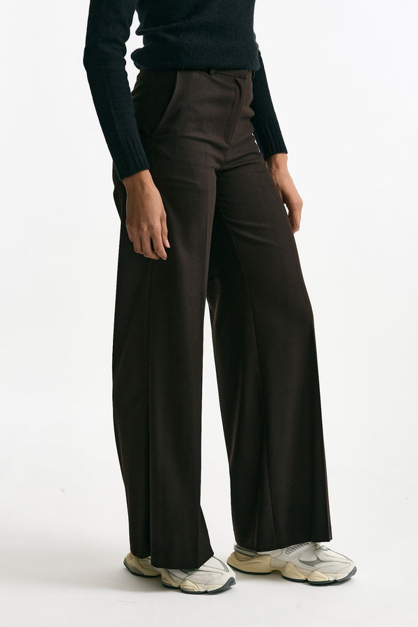 Pantalone palazzo marrone women ( p - s )