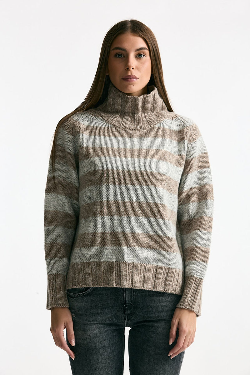 Maglia in lana rigata bicolor women ( p - s ) - 1