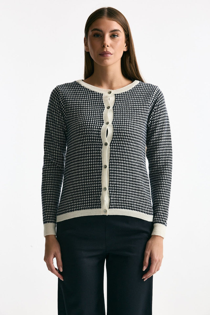 Cardigan pied de poule in cashmere women ( p - s ) - 2