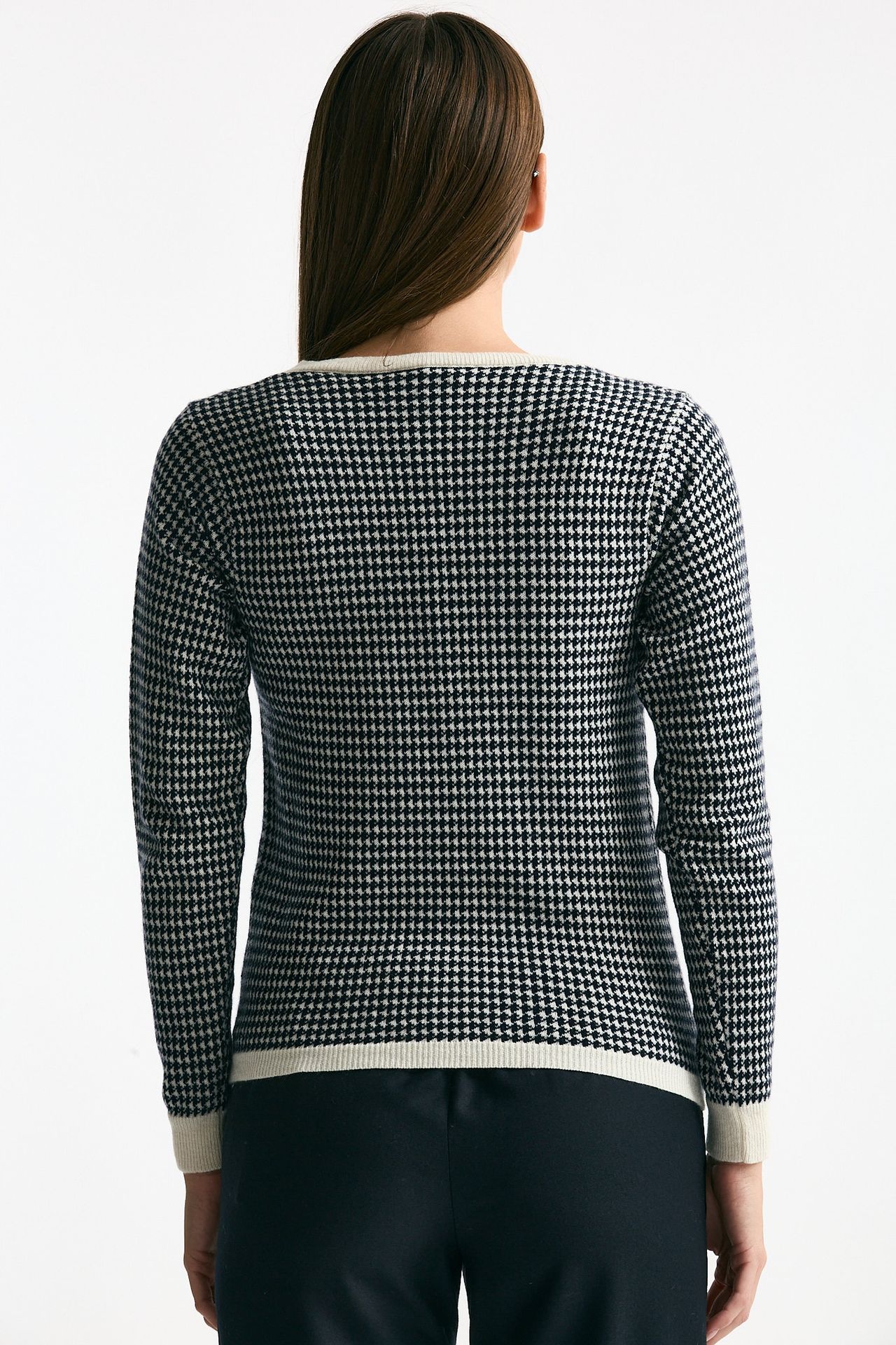 Cardigan pied de poule in cashmere women ( p - s ) - 3