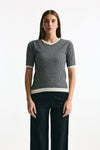 Maglia mezza manica blu e panna women ( p - s ) - 2