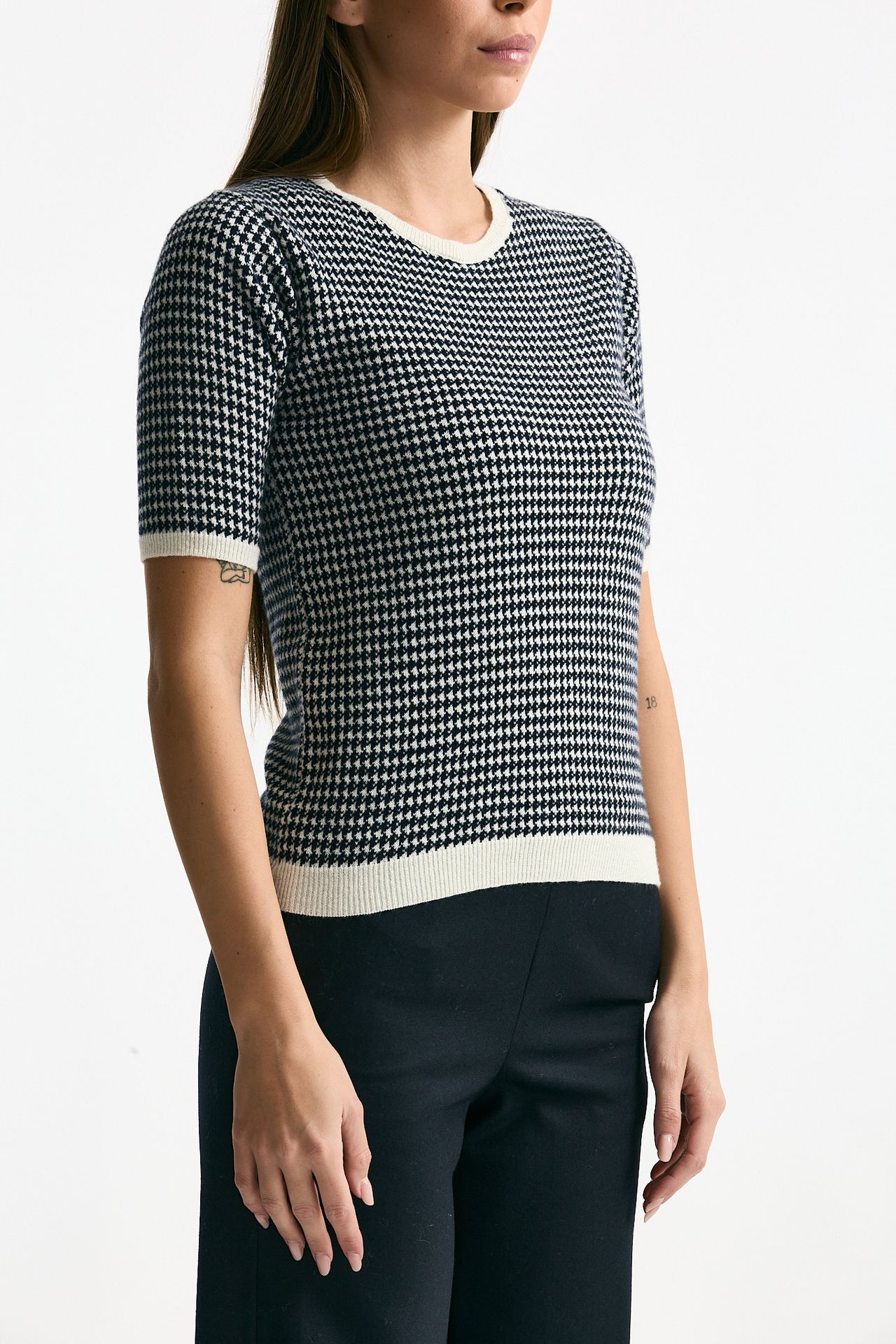 Maglia mezza manica blu e panna women ( p - s ) - 3