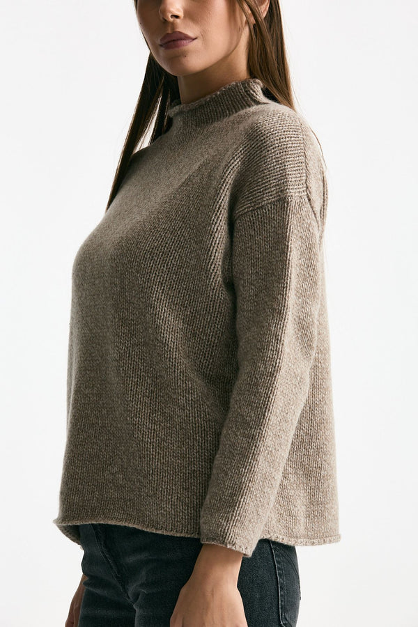 Maglia lupetto tortora women ( p - s )