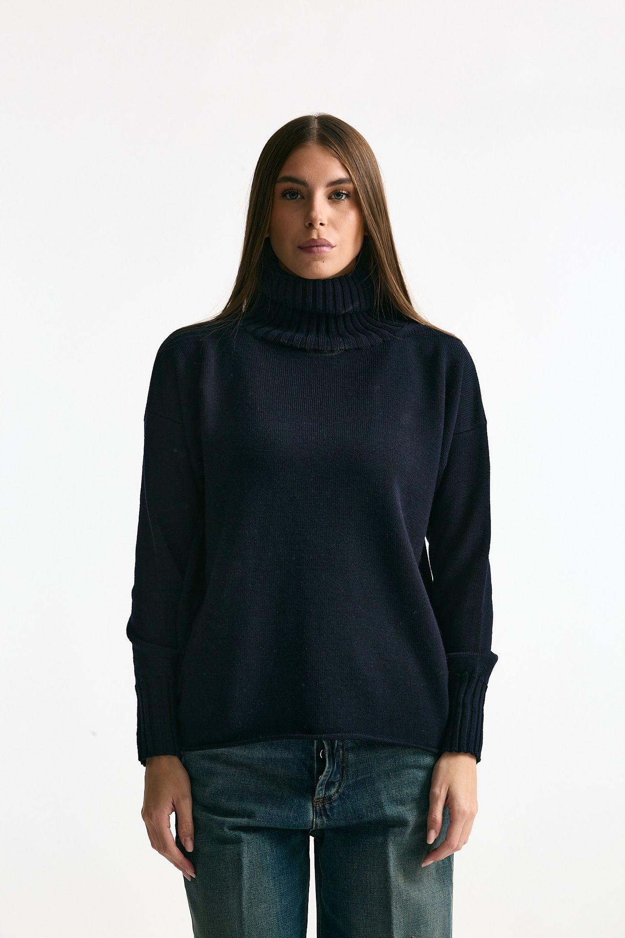 Maglia dolcevita blu women ( p - s ) - 1