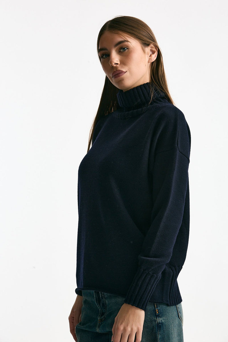 Maglia dolcevita blu women ( p - s ) - 3