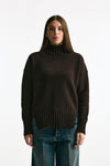 Maglia dolcevita in cashmere marrone women ( p - s ) - 1