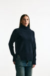 Maglia dolcevita in cashmere blu women ( p - s ) - 2