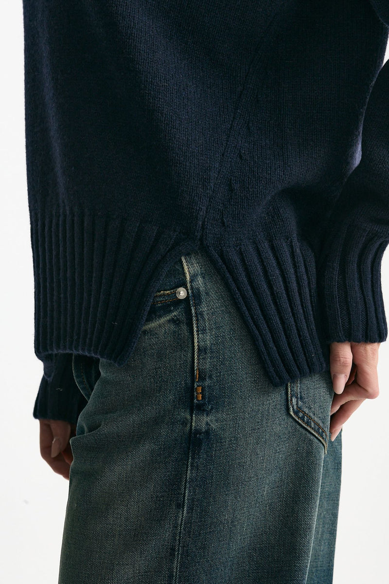 Maglia dolcevita in cashmere blu women ( p - s ) - 5