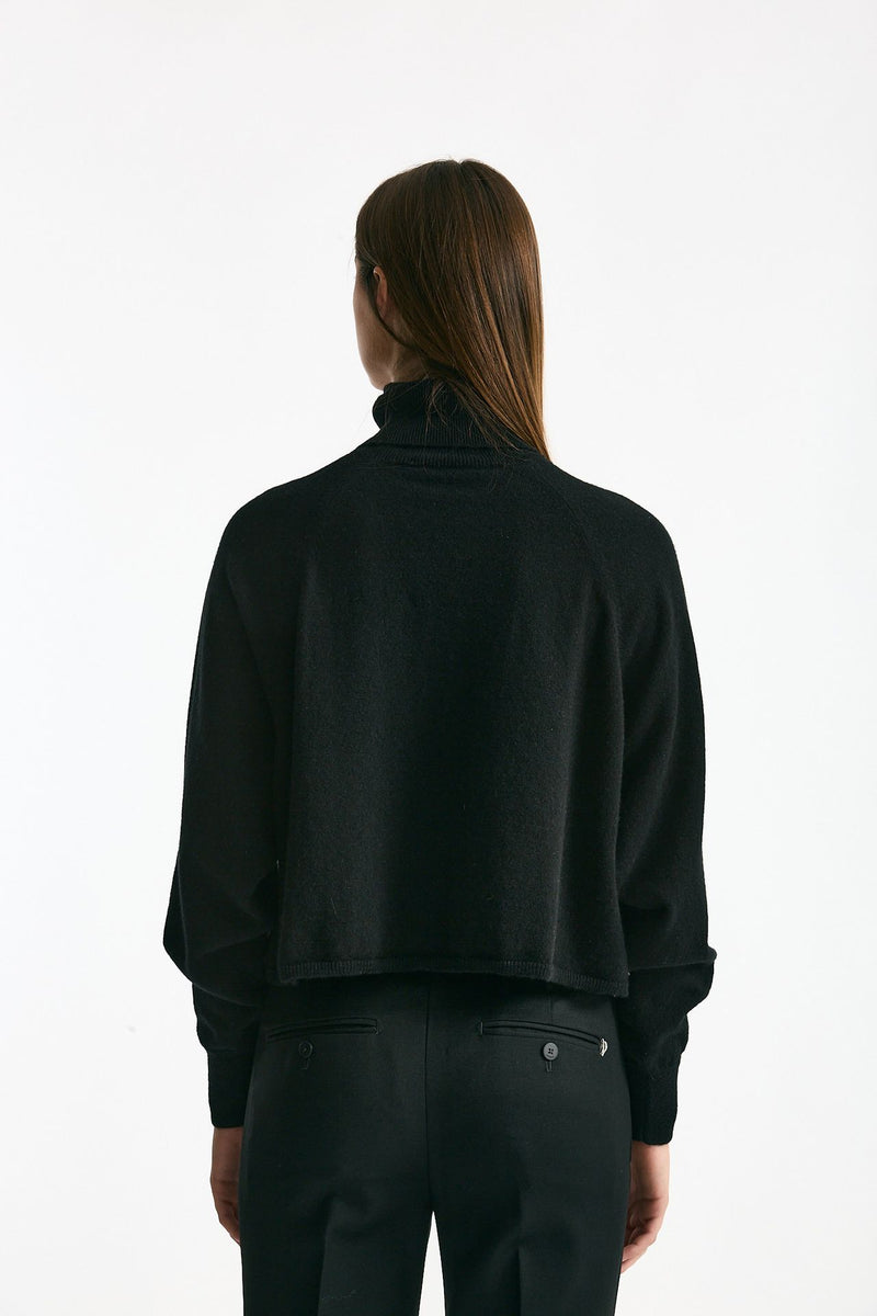 Maglia dolcevita crop in cashmere nero women ( p - s ) - 3