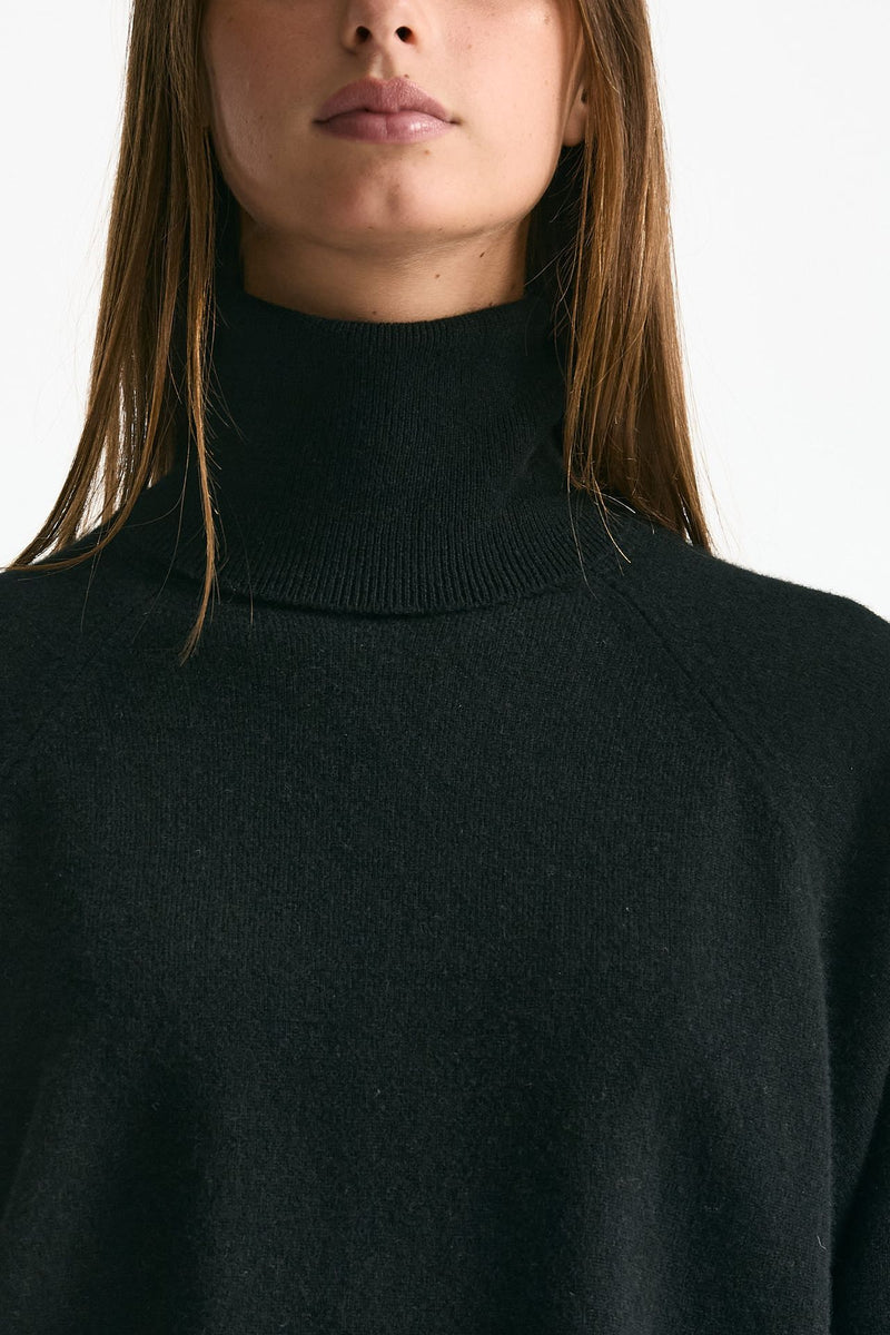 Maglia dolcevita crop in cashmere nero women ( p - s ) - 4