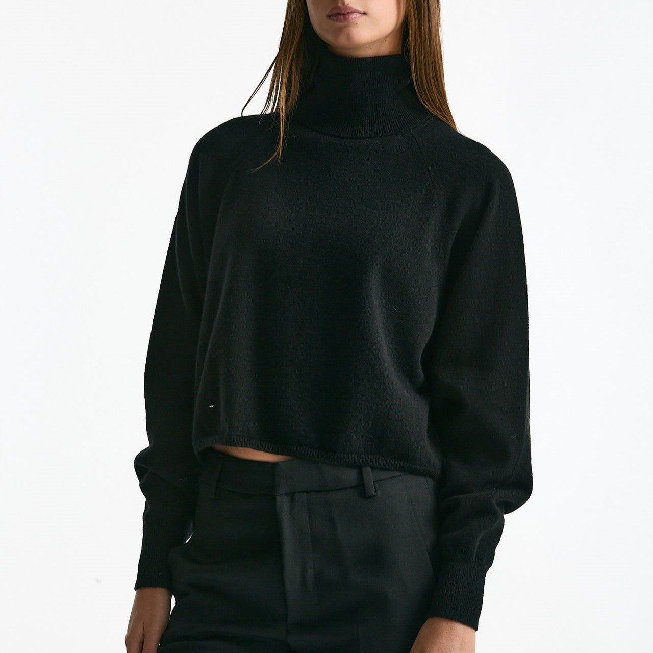 Maglia dolcevita crop in cashmere nero women ( p - s ) - 5