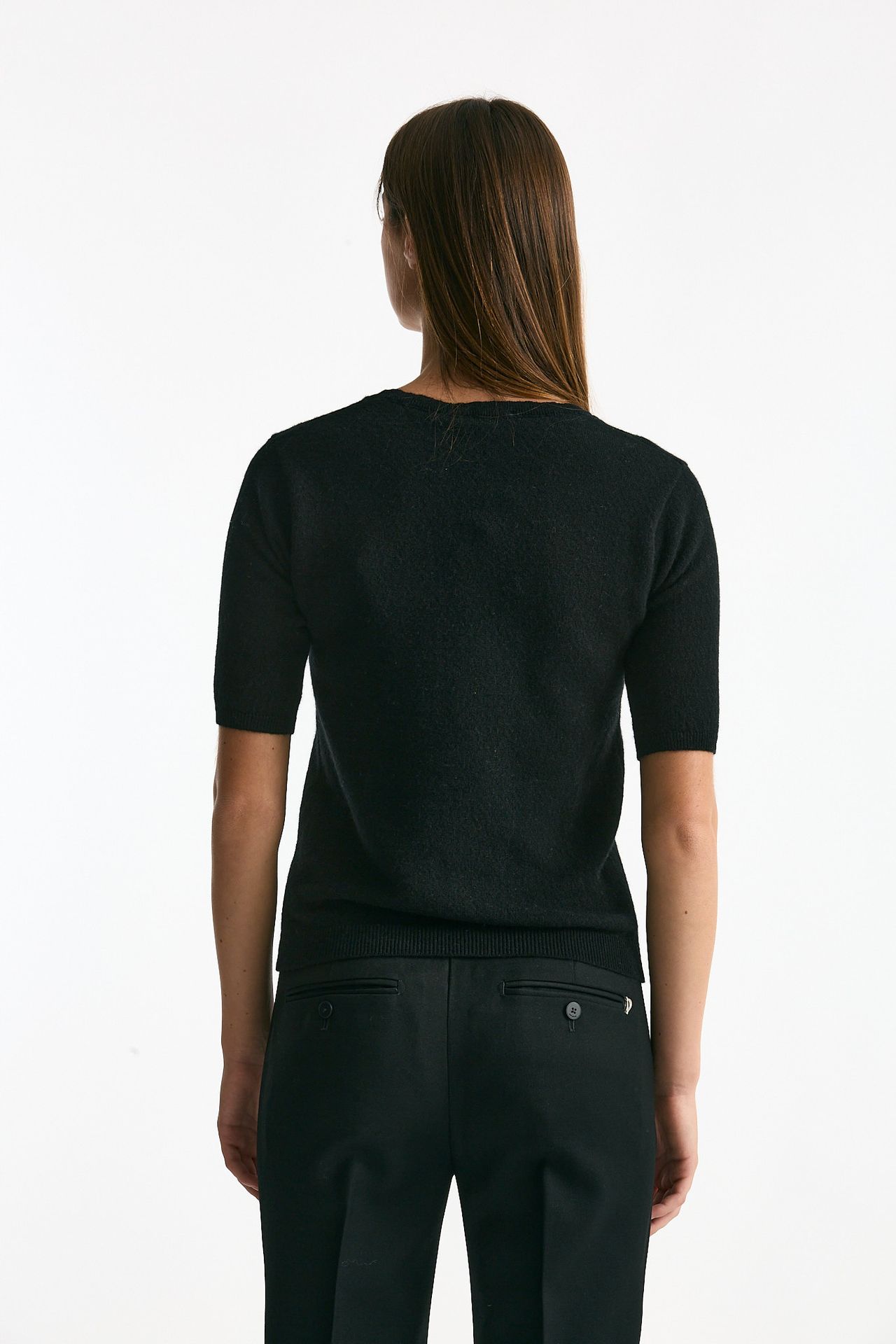 Maglia girocollo in cashmere nero women ( p - s ) - 4