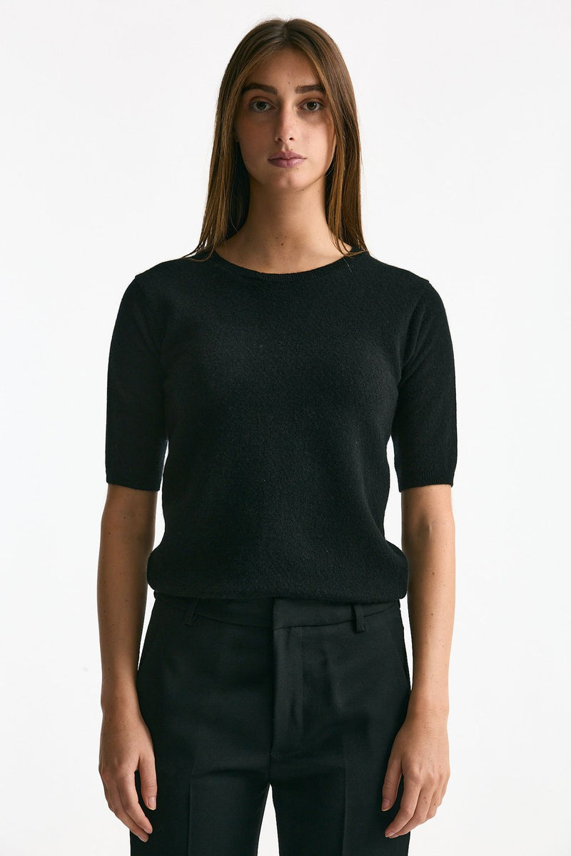 Maglia girocollo in cashmere nero women ( p - s ) - 2