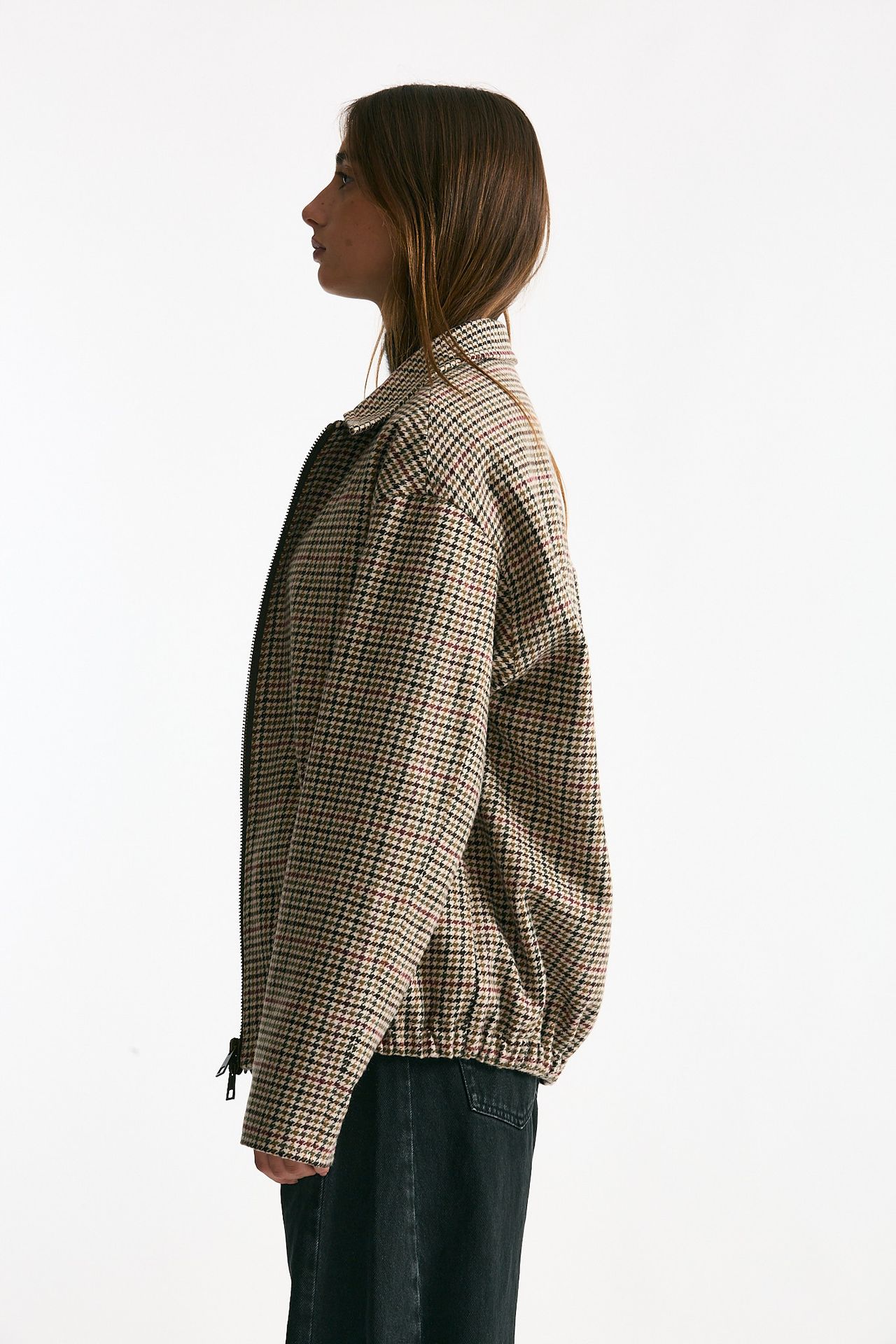 Bomber over in lana Check cammello women ( p - s ) - 2