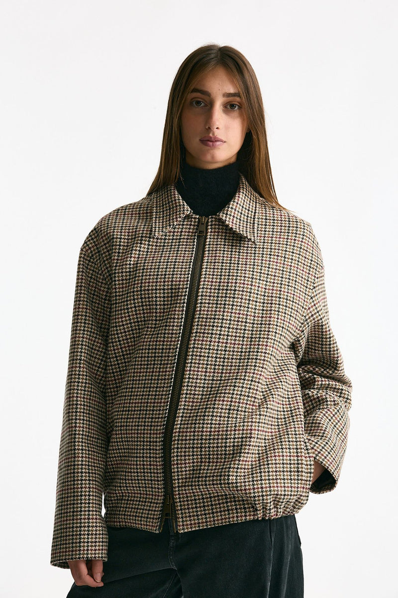 Bomber over in lana Check cammello women ( p - s ) - 4