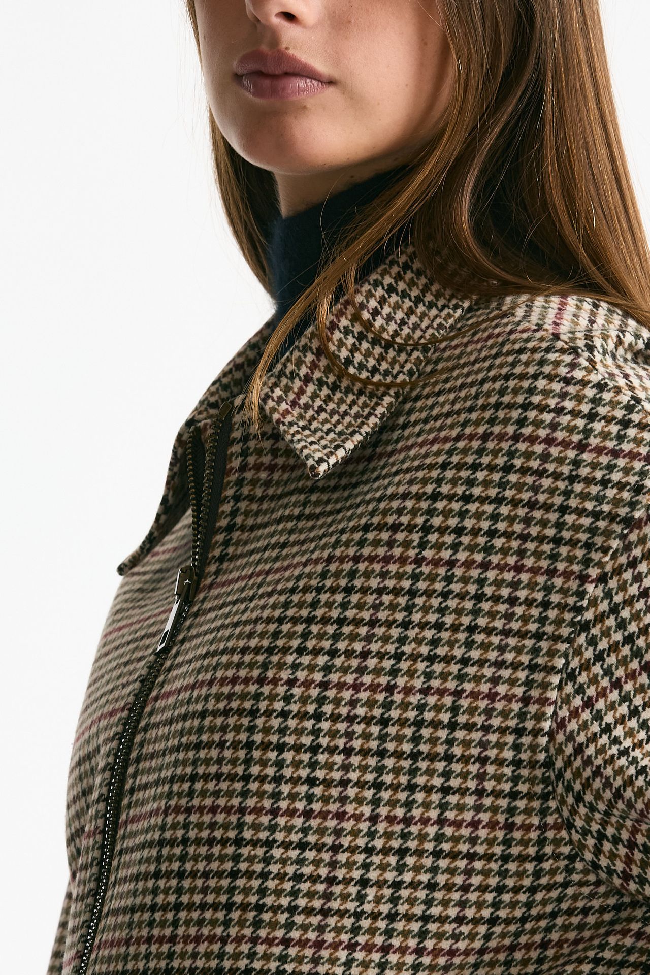 Bomber over in lana Check cammello women ( p - s ) - 5