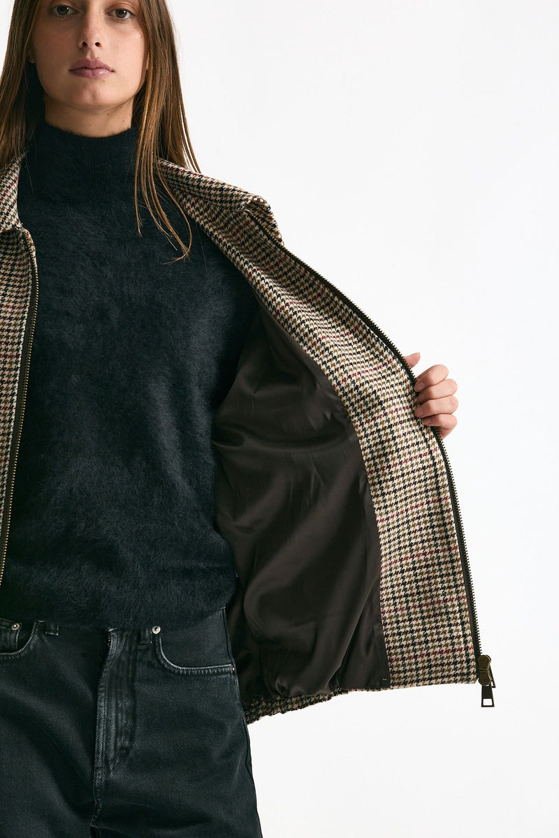 Bomber over in lana Check cammello women ( p - s ) - 7