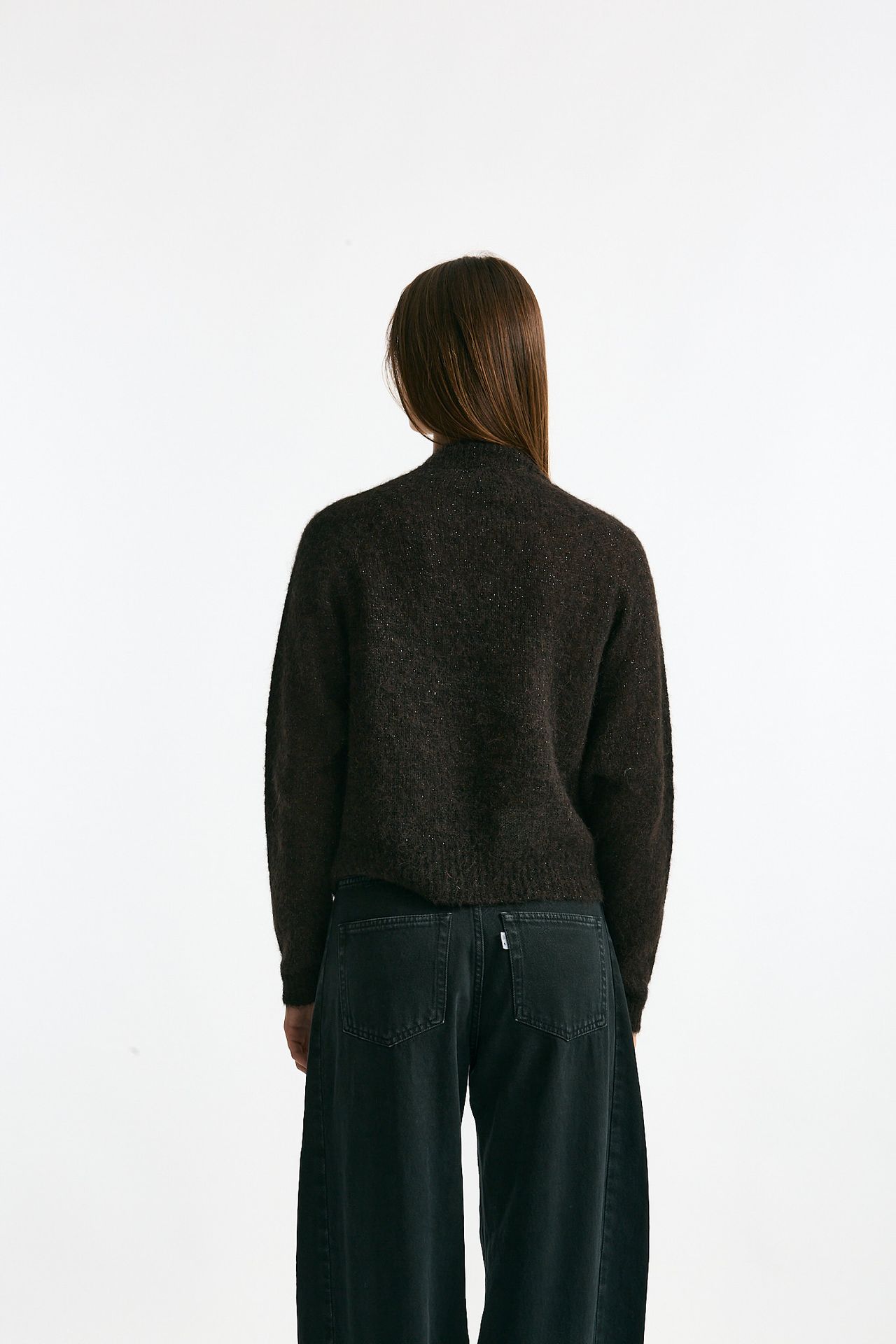 Maglia scollo a v in alpaca marrone women Scaglione - 4