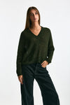 Maglia scollo a v in alpaca verde bosco women Scaglione - 1