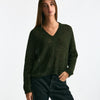 Maglia scollo a v in alpaca verde bosco women Scaglione - 5