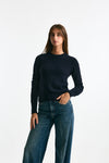 Girocollo basic in lana e cashmere blu women Scaglione - 1