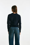 Girocollo basic in lana e cashmere blu women Scaglione - 3