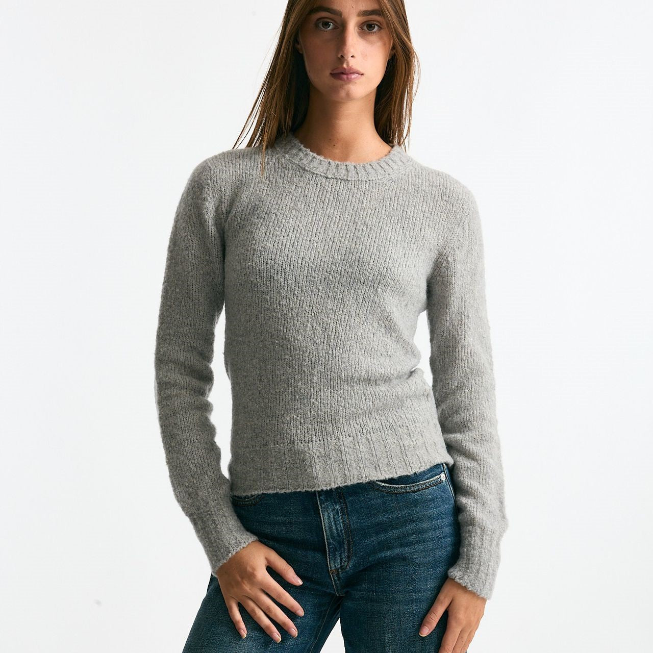 Girocollo basic in lana e cashmere grigio melange women Scaglione - 6