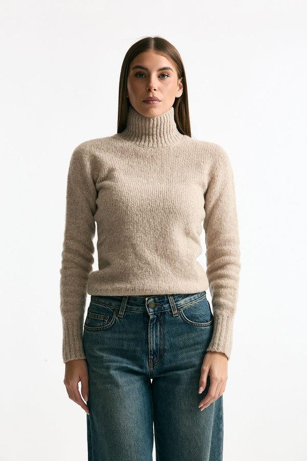 Girocollo basic in lana e cashmere tortora women Scaglione