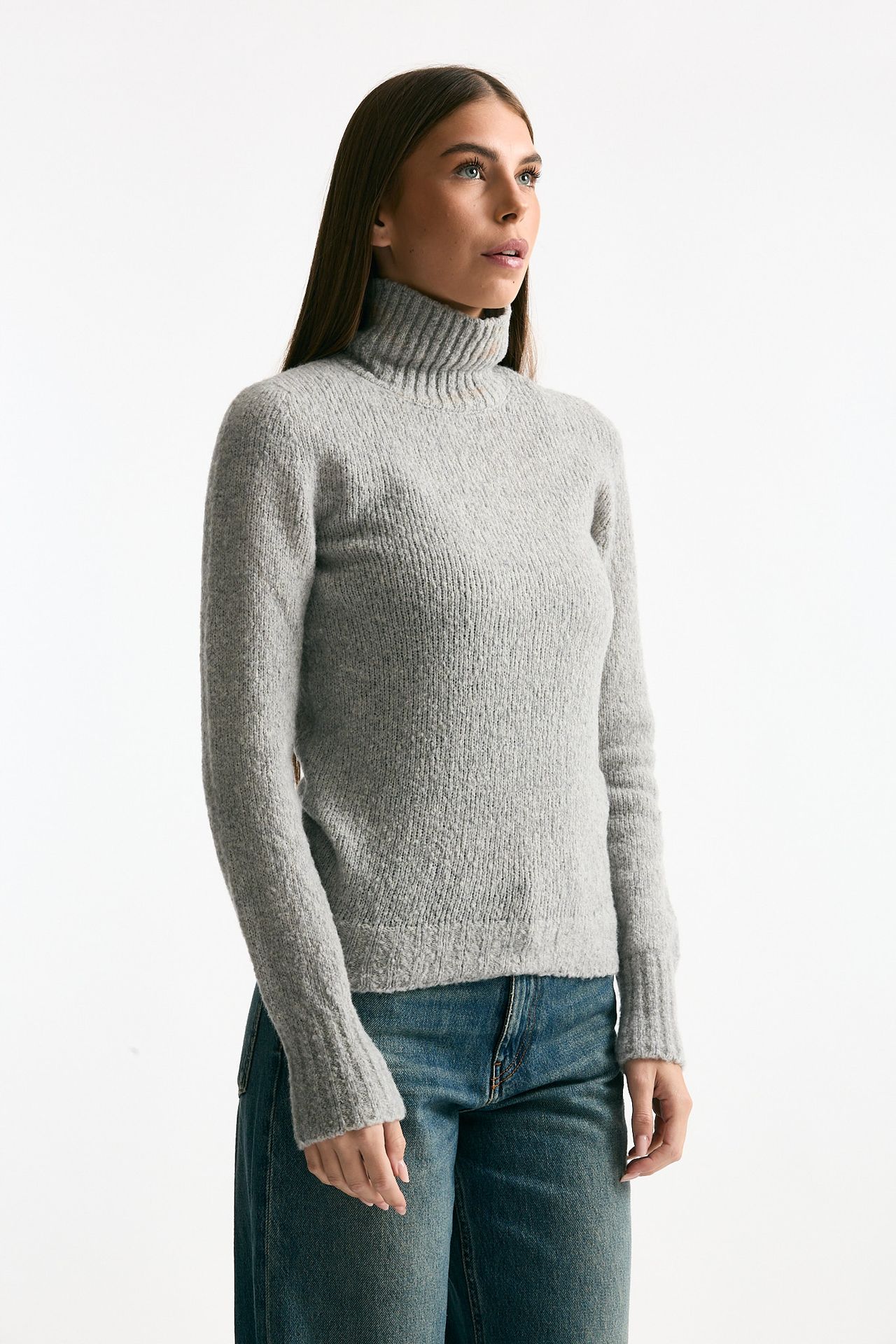 Girocollo basic in lana e cashmere grigio melange women Scaglione - 4